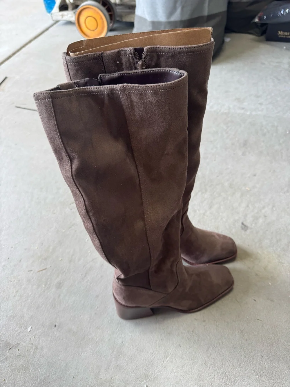 Kelly & Katie Symine Boot Block Heel Faux Suede 6.5 M New Knee High